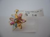 PINGENTE FOLHADO A OURO PEDRA COLOR  CB 27393