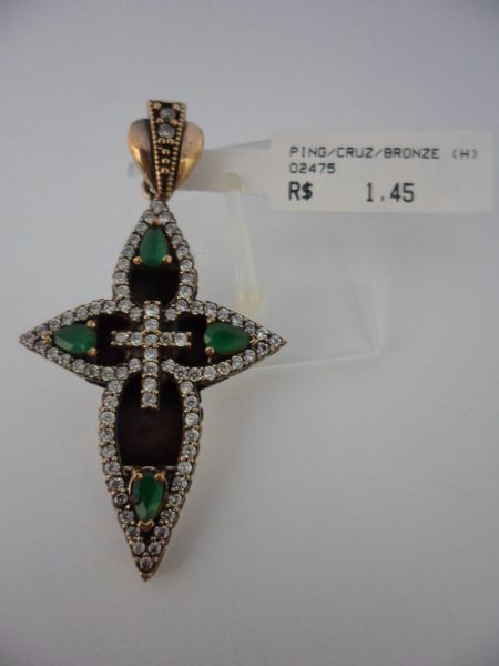 PINGENTE PRATA CRUZ BRONZE CB 48690