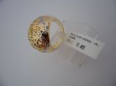 ANEL FOLHADO A OURO ZIRCONIA VAZADO FLOR CB 12917