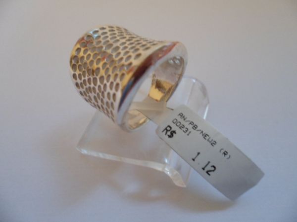 ANEL DE PRATA BRANCA NEW FURADINHO CB 3200501