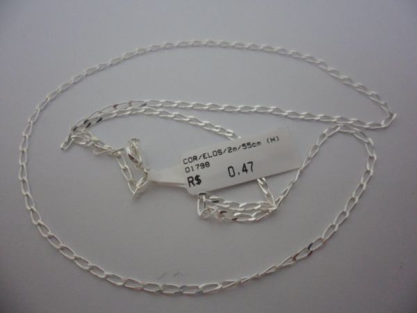 CORRENTE DE PRATA ELOS 55CM  CB 2083087