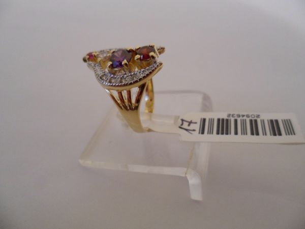 Anel folhado a ouro de zirconia color 2094632