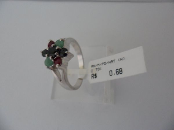 ANEL DE PRATA PEDRA NATURAL FLOR  CB 2082424