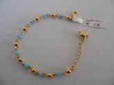 PULSEIRA FOLHADA PEDRAS AZUIS CB 182034