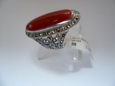ANEL DE PRATA MARCASSITA PEDRA OVAL  CB 2069944