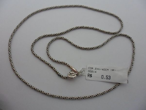 CORRENTE DE PRATA ENVELHECIDA 40CM CB 2084954
