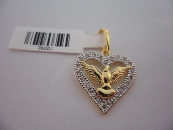 PINGENTE FOLHADO A OURO E.SANTO CORACAO 38001