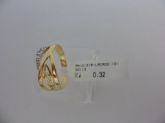 ANEL FOLHADO A OURO ZIRCONIA LAÇADO  CB 396021
