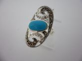 Anel Prata Micro Zirconia Pedra Azul p 2080680
