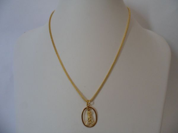 Cordao folhado a ouro oca sta zirconia 2089737