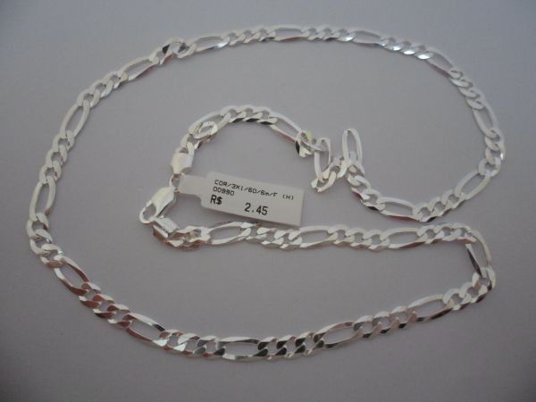CORRENTE PRATA 3X1 60CM 6MM CB 2072326