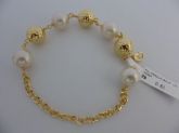 PULSEIRA FOLHADA A OURO PEROLA BOLA TRABALHADA  CB 182292