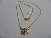 GARGANTILHA FOLHADA OURO CAVEIRINHA/STRASS CB 670083