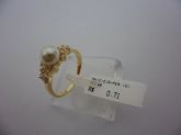 ANEL FOLHADO A OURO ZIRCONIA PEROLA  CB 700