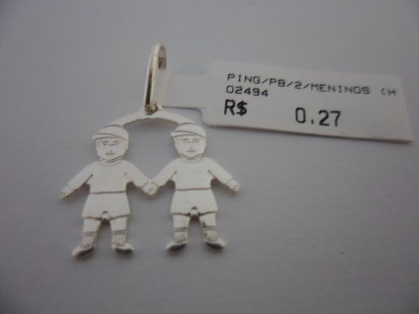 PINGENTE PRATA 2 MENINOS CB 869001
