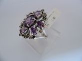 ANEL DE PRATA PEDRAS NATURAIS ROXO  CB 2070926