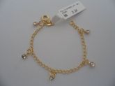 PULSEIRA FOLHADA A OURO STRASS INFANTIL CB 2200