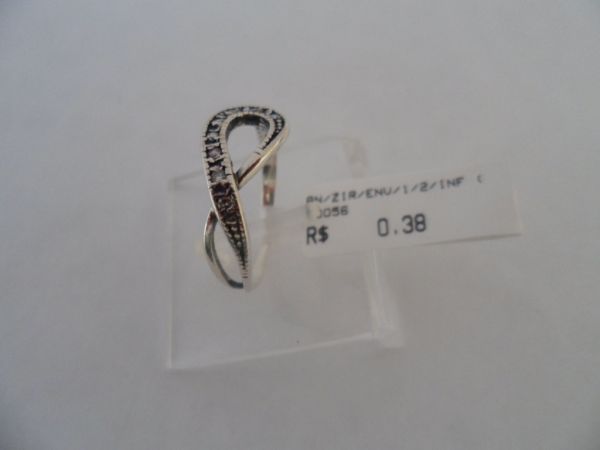 ANEL DE PRATA ZIRCONIA ENVELHECIDO 1/2 INFINITO  CB 43403