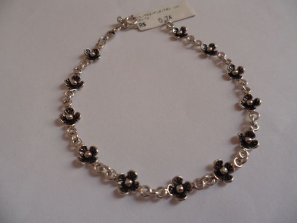 PULSEIRA DE PRATA BALI TREVO FLOR CB 2060880