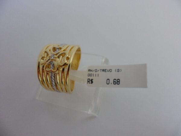 ANEL FOLHADO A OURO TREVO  CB 544012