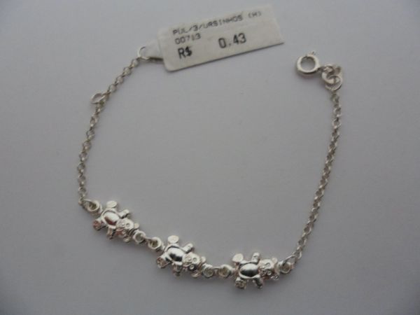 PULSEIRA DE PRATA INFANTIL URSOS  CB 2069388