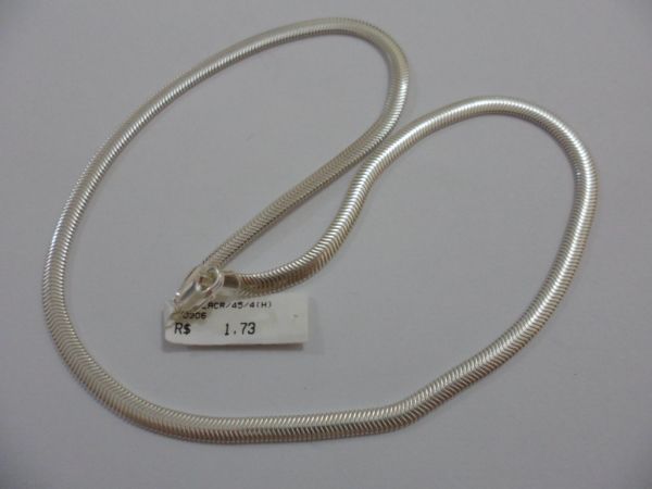GARGANTILHA DE PRATA LAMINADA 45CM 5MM CB 2062549
