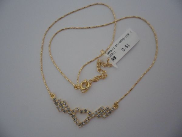 GARGANTILHA FOLHADA A OURO ASAS CORAÇAO CB 113 ok