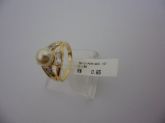 ANEL FOLHADO A OURO PEROLA QUADRADO  CB 34601