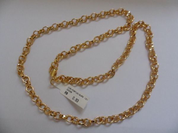 CORRENTE FOLHADA OURO PORTUGUESA/QUADRADA  CB 230045