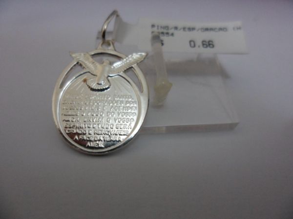 PINGENTE DE PRATA ESPIRITO SANTO ORAÇAO  CB 2067490