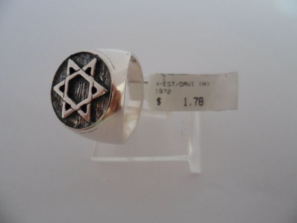 ANEL DE PRATA ENVELHECIDO MASCULINO ESTRELA DAVI CB 14394867