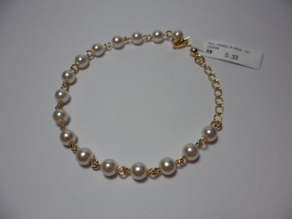 PULSEIRA FOLHADA A OURO PEROLA PEQUENA CB 182187