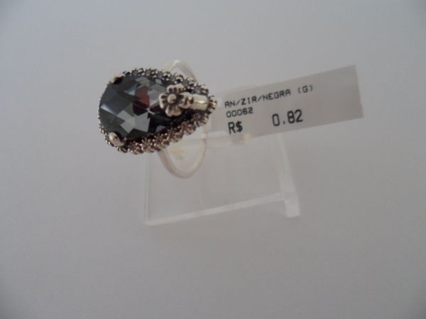 ANEL DE PRATA ZIRCONIA NEGRA  CB 33503
