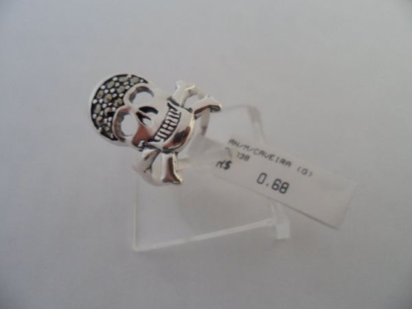 ANEL DE PRATA MARCASSITA CAVEIRA  CB 10200