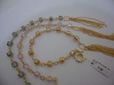 PULSEIRA FOLHADA A OURO PEDRA COLOR  CB 8700