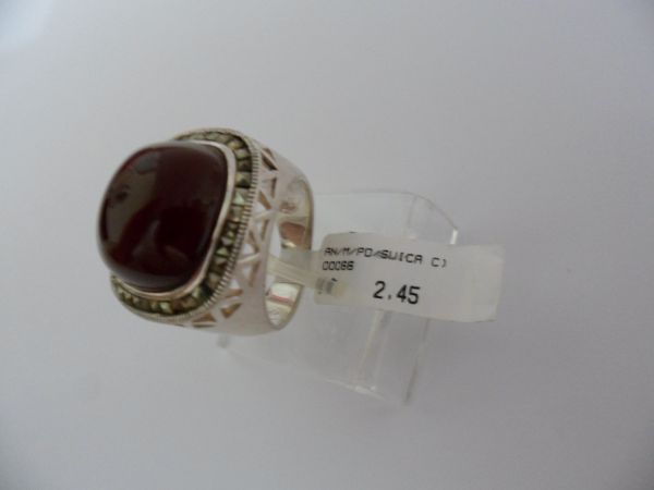 ANEL DE PRATA MARCASSITA PEDRA SUIÇA CB 2063911