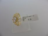 ANEL FOLHADO A OURO ZIRCONIA NAVET TRABALHADO  CB 4181