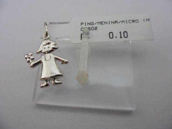 PINGENTE DE PRATA MENINA FLOR CB 2067995