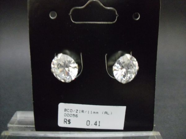 BRINCO DE PRATA ZIRCONIA REDONDO 11MM CB 2087528