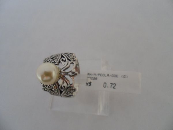 ANEL DE PRATA MARCASSITA PEROLA GRANDE  CB 9300