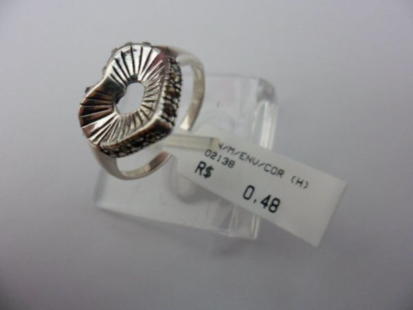 ANEL DE PRATA MARCASSITA ENVELHECIDO CORAÇAO  CB 14511295