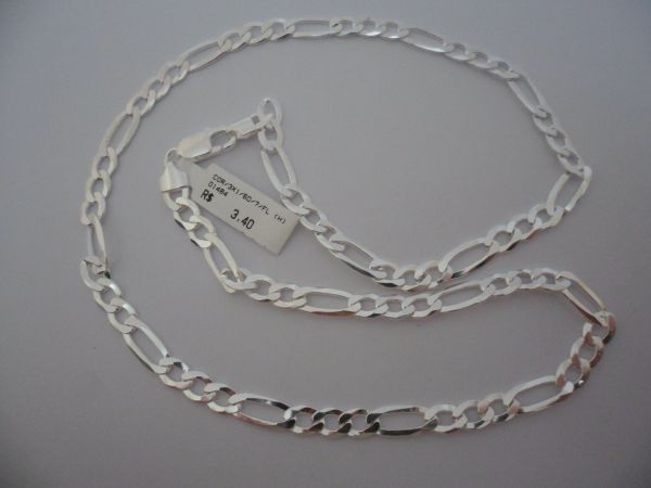 CORRENTE PRATA 3X1 60CM 7MM CB 2079134