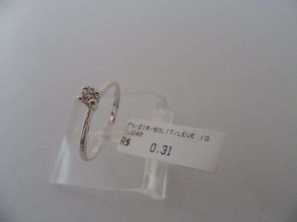 ANEL DE PRATA ZIRCONIA SOLITARIO LEVE  CB 21001