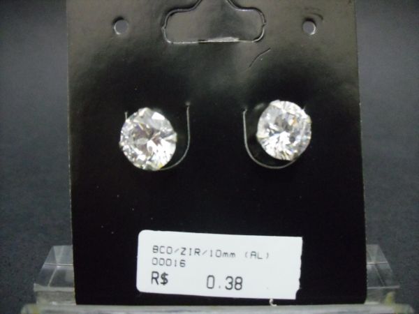 Brinco Prata Zirconia Redondo 10mm cb 2083636