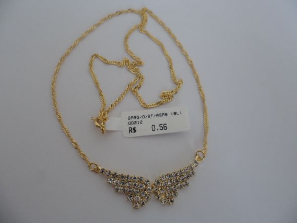 GARGANTILHA FOLHADA A OURO STRASS ASAS CB 6770 ok