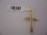 PINGENTE FOLHADO A OURO CRUZ ZIRCONIA 31601