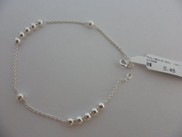 Pulseira de prata Bola Lisa 5x1  CB 2077284 o