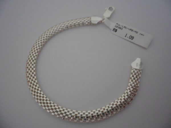 Pulseira de Prata Lacraia Vazada Media  CB 2087931