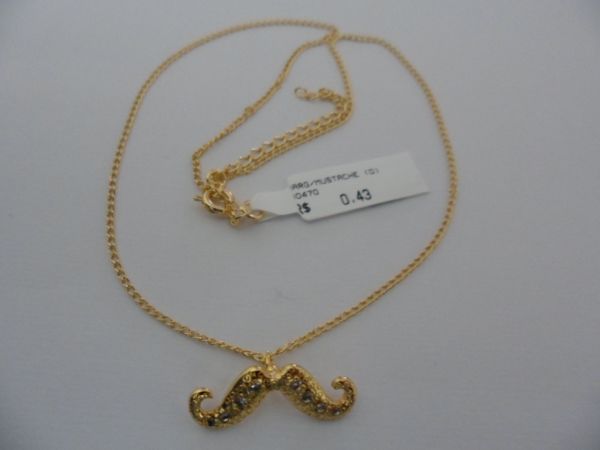 GARGANTILHA FOLHADA A OURO MUSTACHE CB 670139