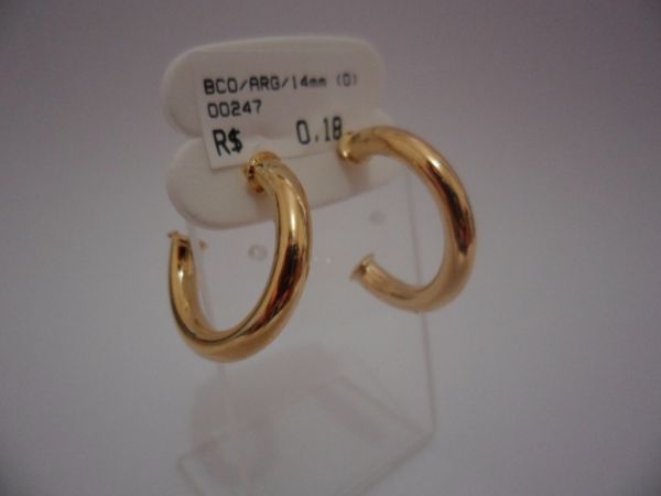 BRINCO FOLHADO A OURO ARGOLA 16MM  CB 35535